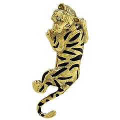 Enamel and Diamond Tiger