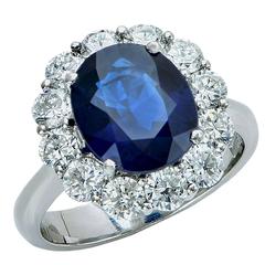 Elegant AGL Graded Sapphire and Diamond Engagement Ring 3