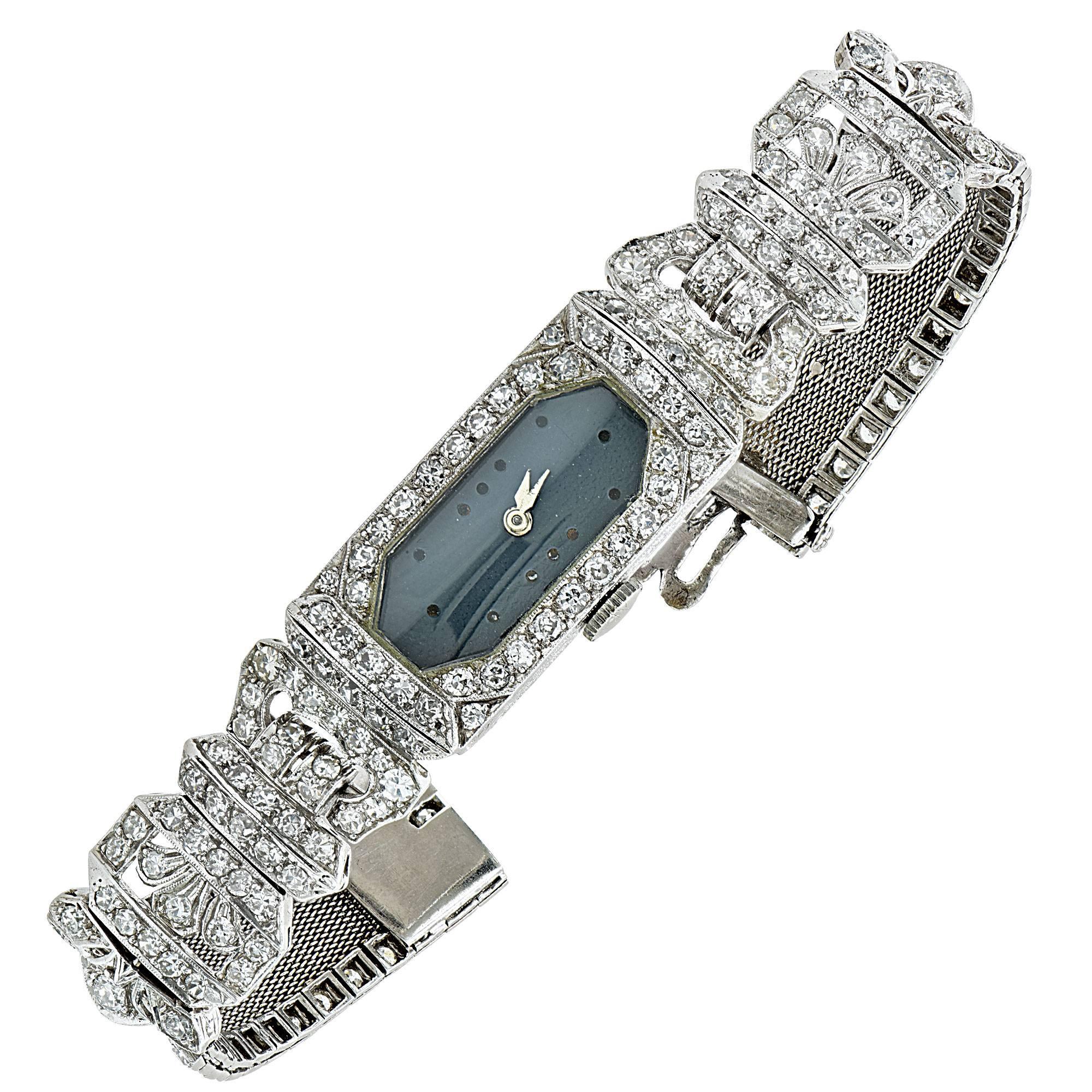 Platinum Art Deco Diamond Watch