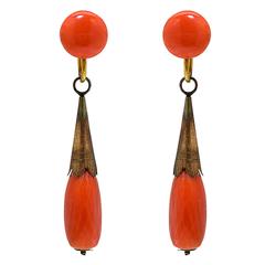 Vintage Coral Dangle Earrings 4