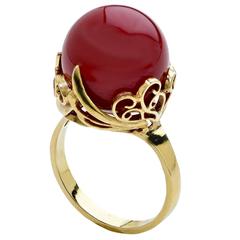 Ox Blood Coral Ring