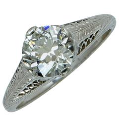 1.50 Carat Art Deco Diamond Engagement Ring 12