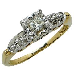 .15 Carat Diamond Two Color Gold Engagement Ring