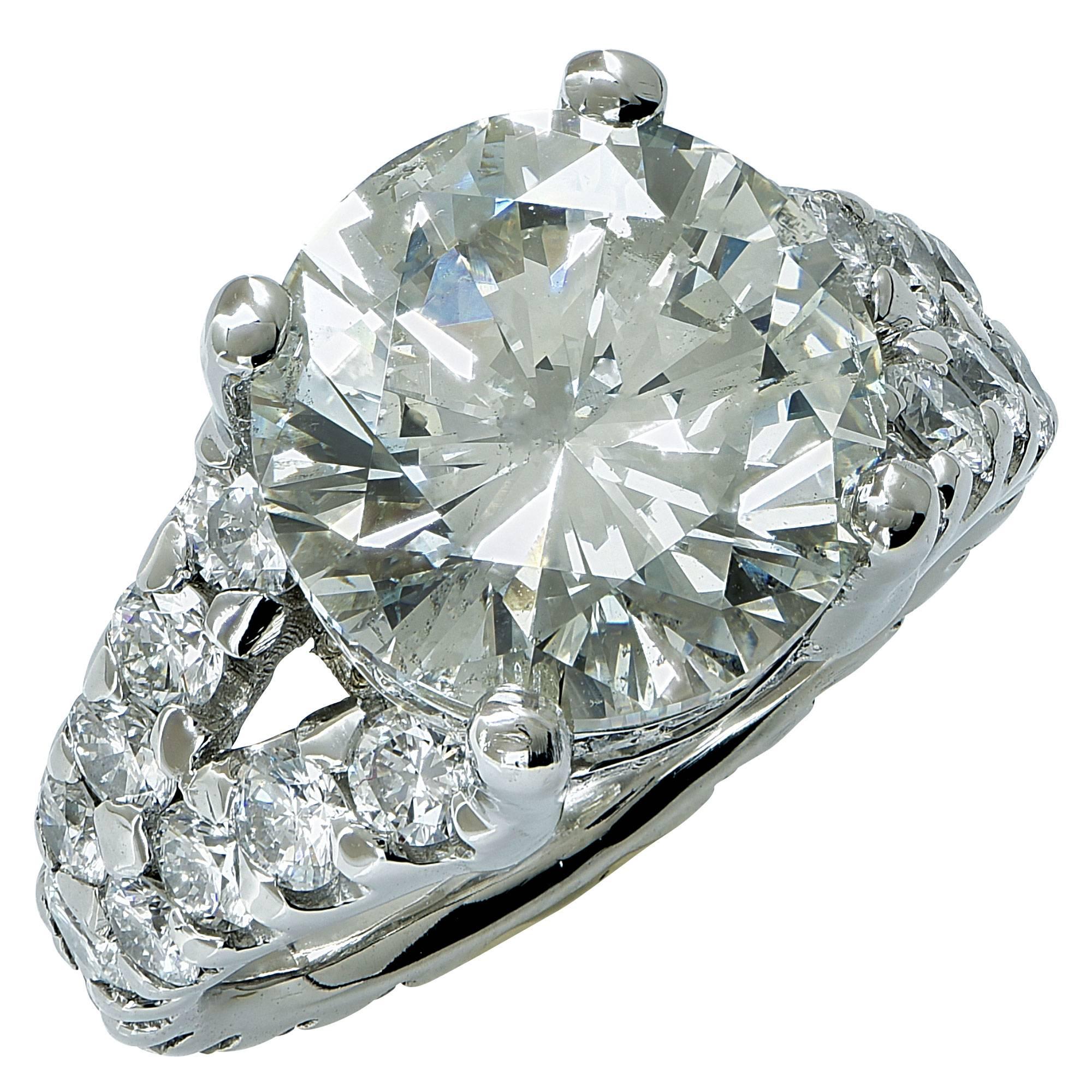 Elegant 10 Carat Diamond Platinum Engagement Ring