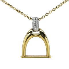 Roberto Coin Diamond Two Color Gold Cheval Horse Bit Necklace