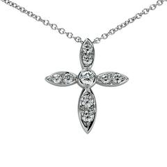 Tiffany & Co. Diamond Platinum Cross Necklace