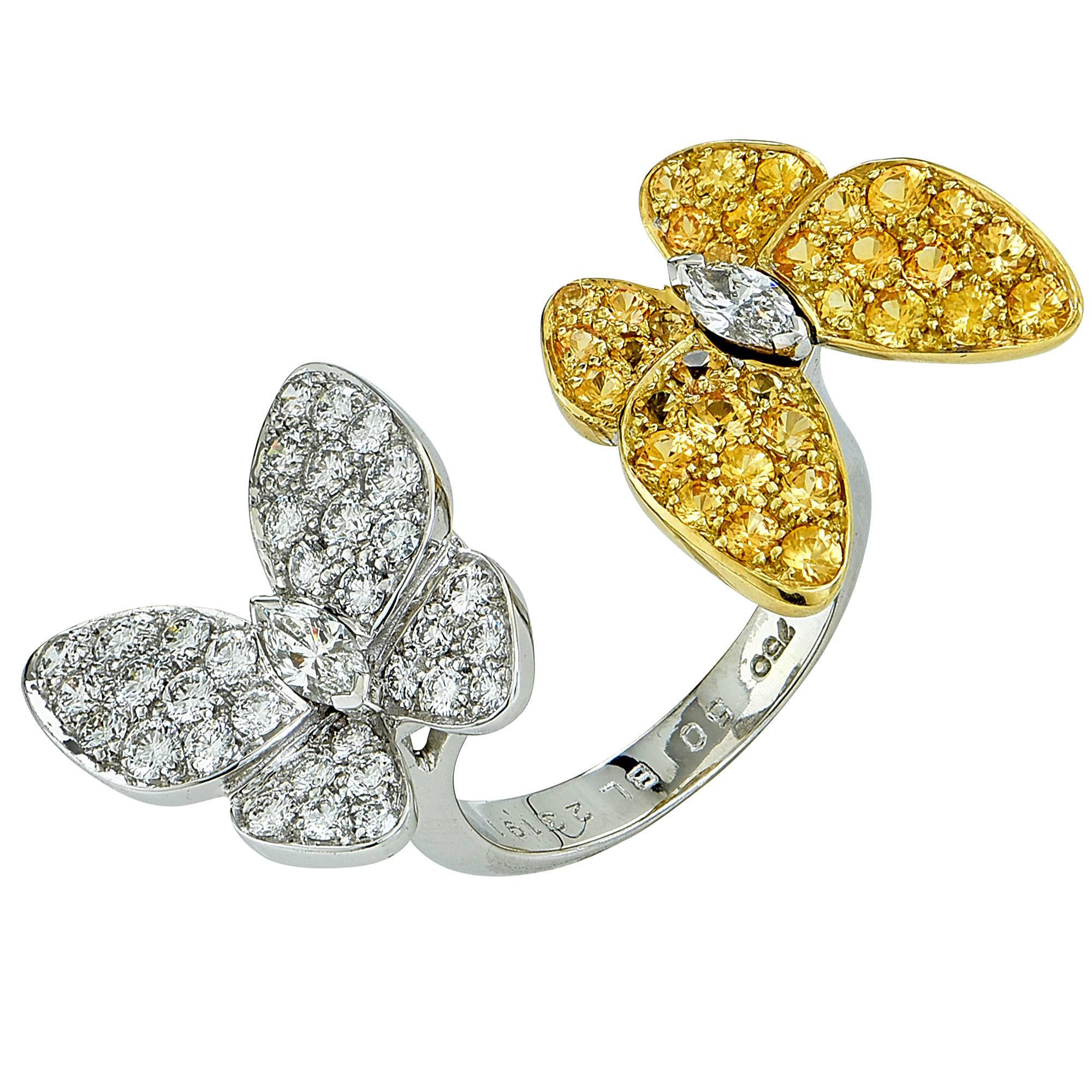 Van Cleef & Arpels Two Butterfly Between the Finger Ring