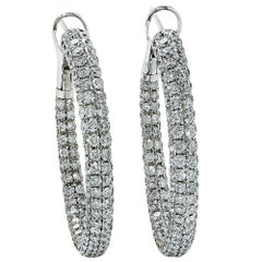10 Carat Diamond Hoop Earrings