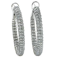 10 Carat Diamond Hoop Earrings 2