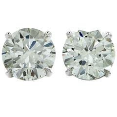 4.40 Carat GIA Diamond Solitaire Stud Earrings 2
