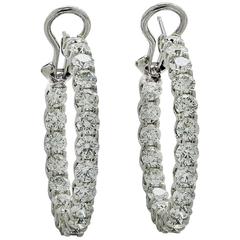 7 Carat Diamond Gold Hoop Earrings