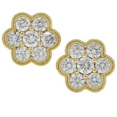 1 Carat Diamond Cluster Earrings