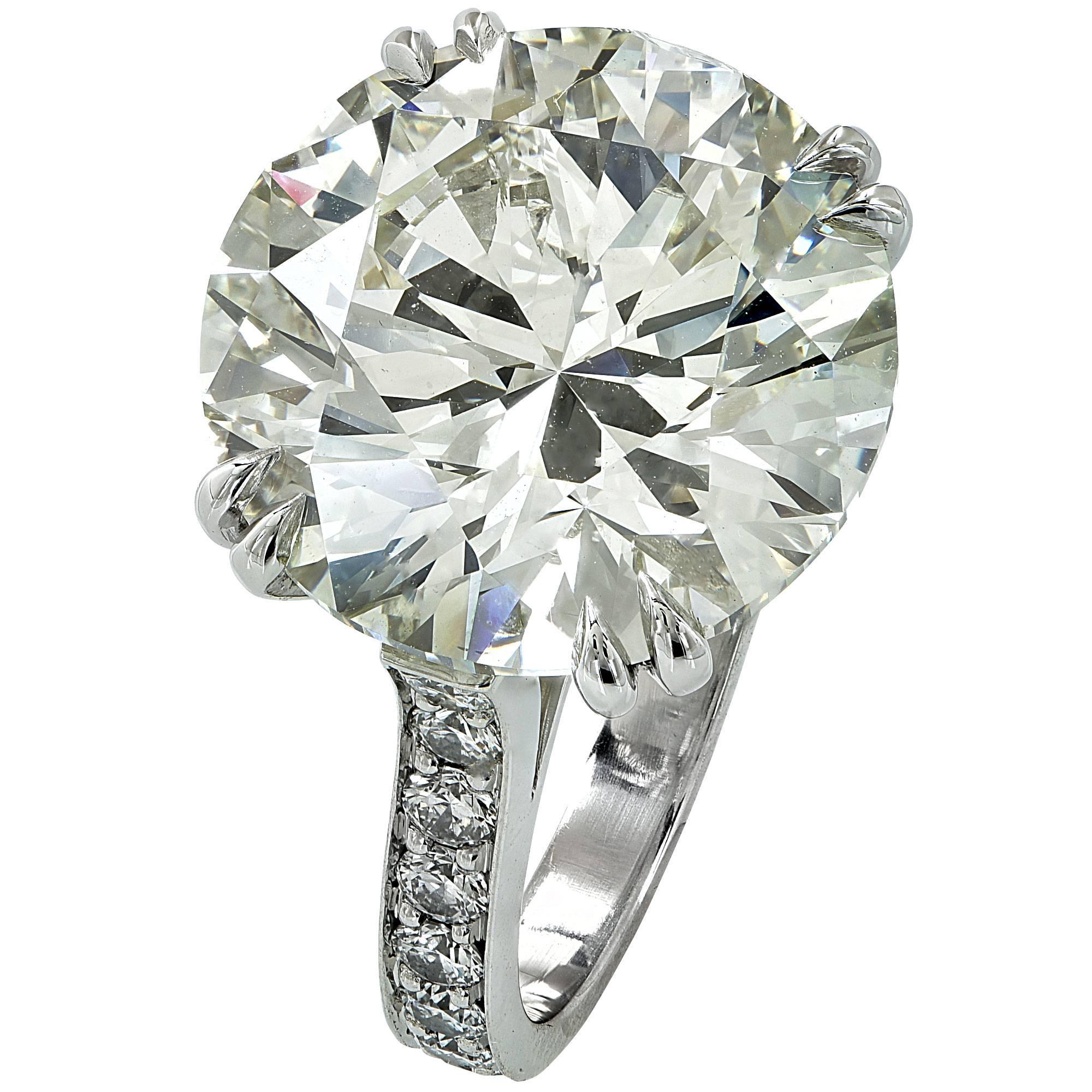 13.50 Carat Diamond Platinum Engagement Ring