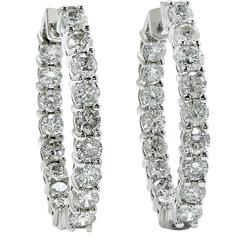 2.96 Carat Diamond Hoop Earrings 4