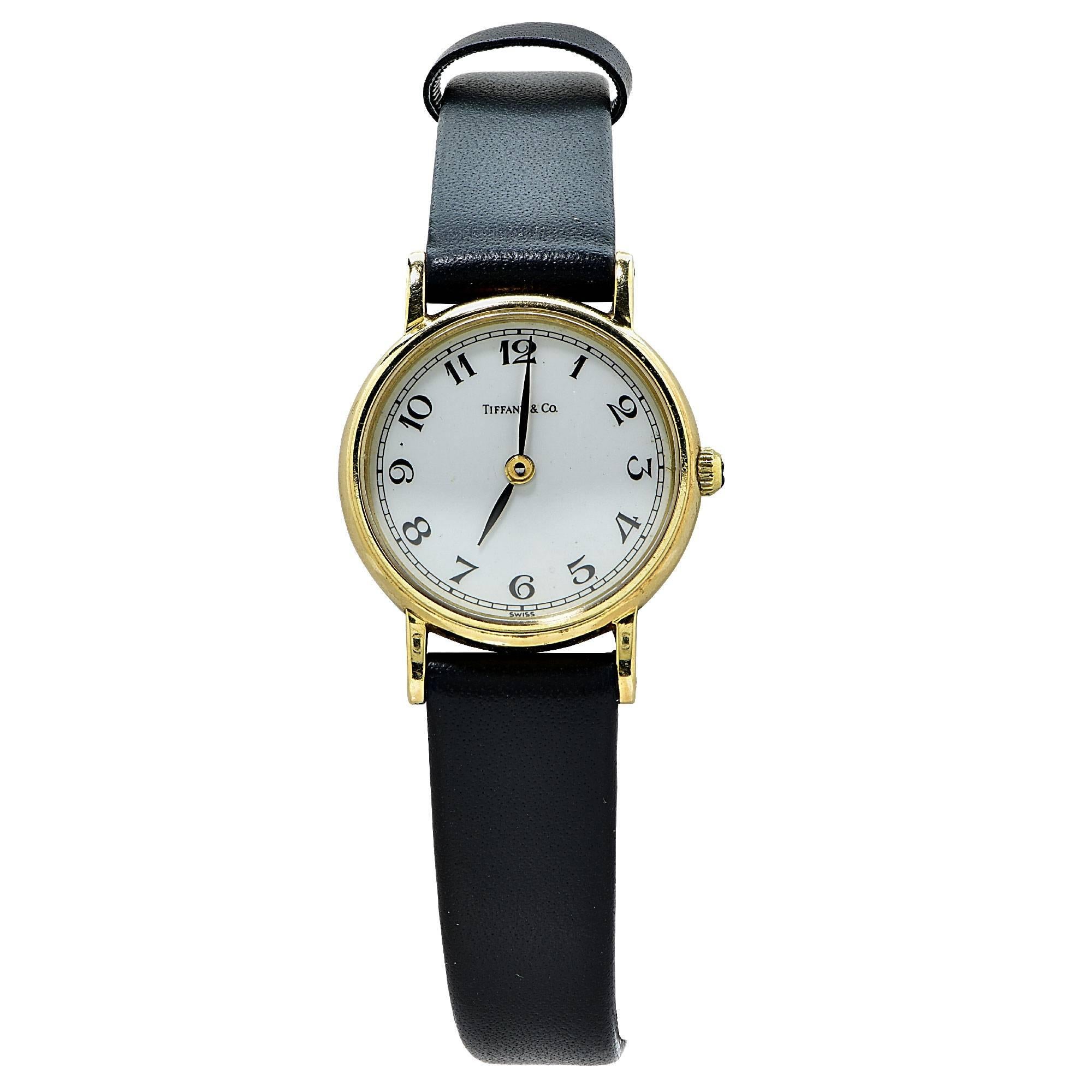 Tiffany & Co. yellow gold Leather Strap Wristwatch