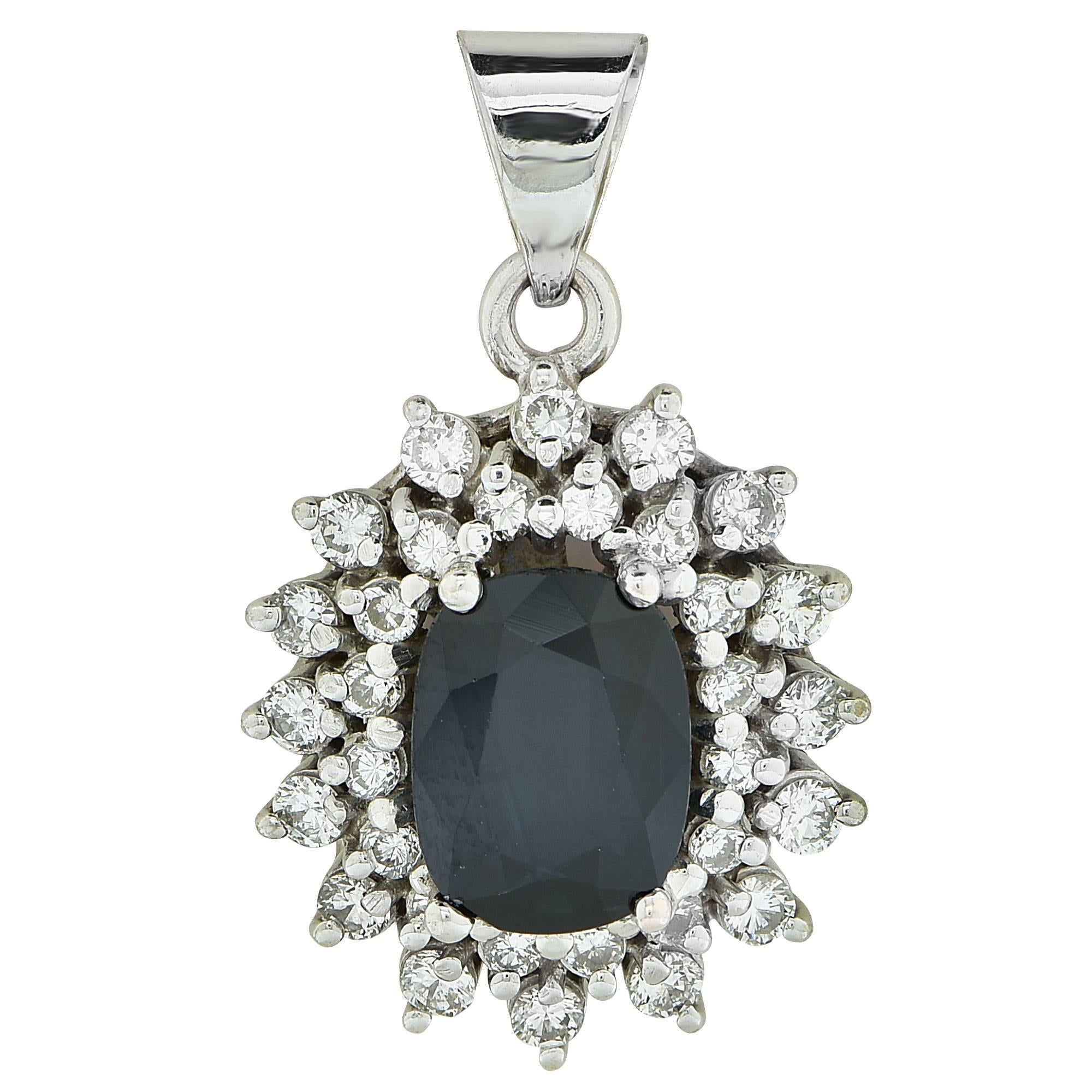 2 Carat Sapphire and Diamond Necklace