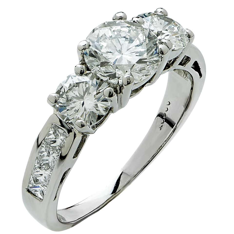 Elegant 10 Carat Diamond Platinum Engagement Ring at 1stDibs | 10 carat ...