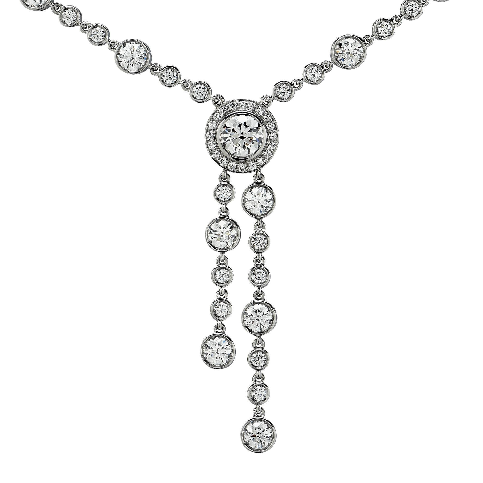 Tiffany & Co. Diamond Double Drop Necklace