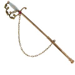 Enamel, Pearl and Ruby Sword, circa 1950s