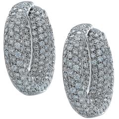 7.50 Carat Diamond Hoop Earrings 3