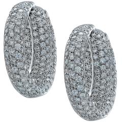 7.50 Carat Diamond Hoop Earrings