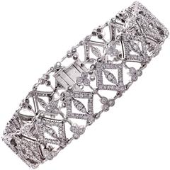 5.50 Carat Diamond White Gold Bracelet 2