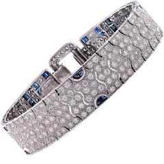 Sapphire Diamond White Gold Bracelet 5