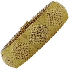 Yellow Gold Hidden Face Watch Bracelet 4