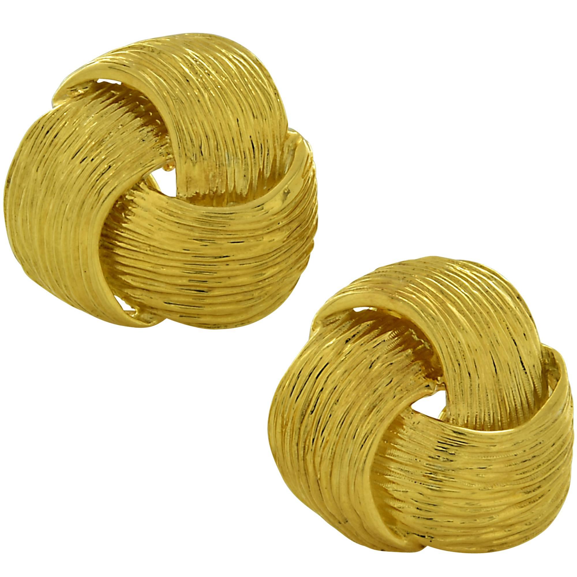 Yellow Gold Swirl Earrings