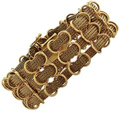 Yellow Gold Woven Mesh Bracelet