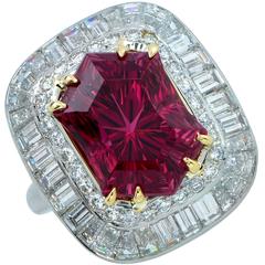 Beautiful Fantasy Cut Tourmaline and Diamond Ring