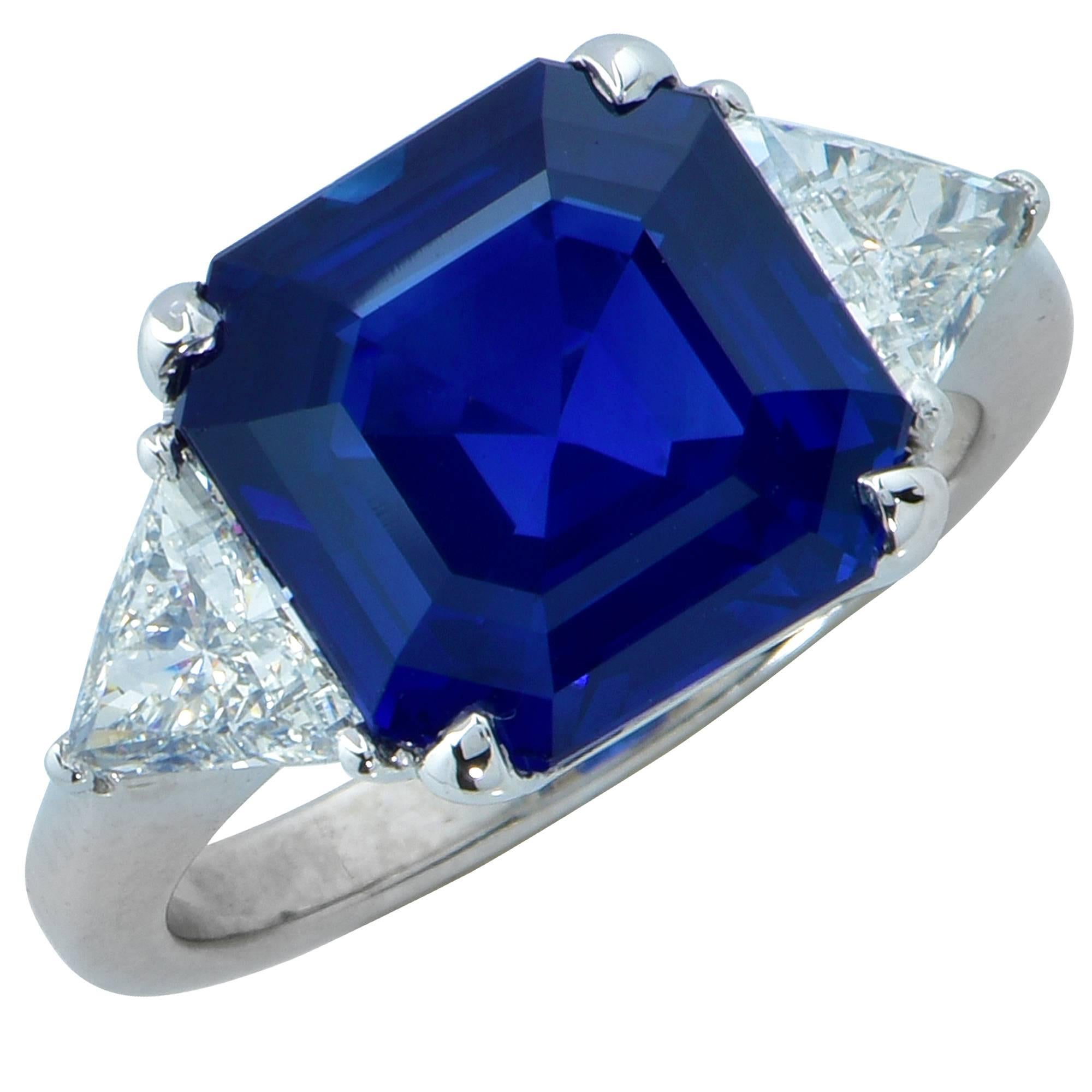 8 Carat Sapphire Diamond Platinum Ring