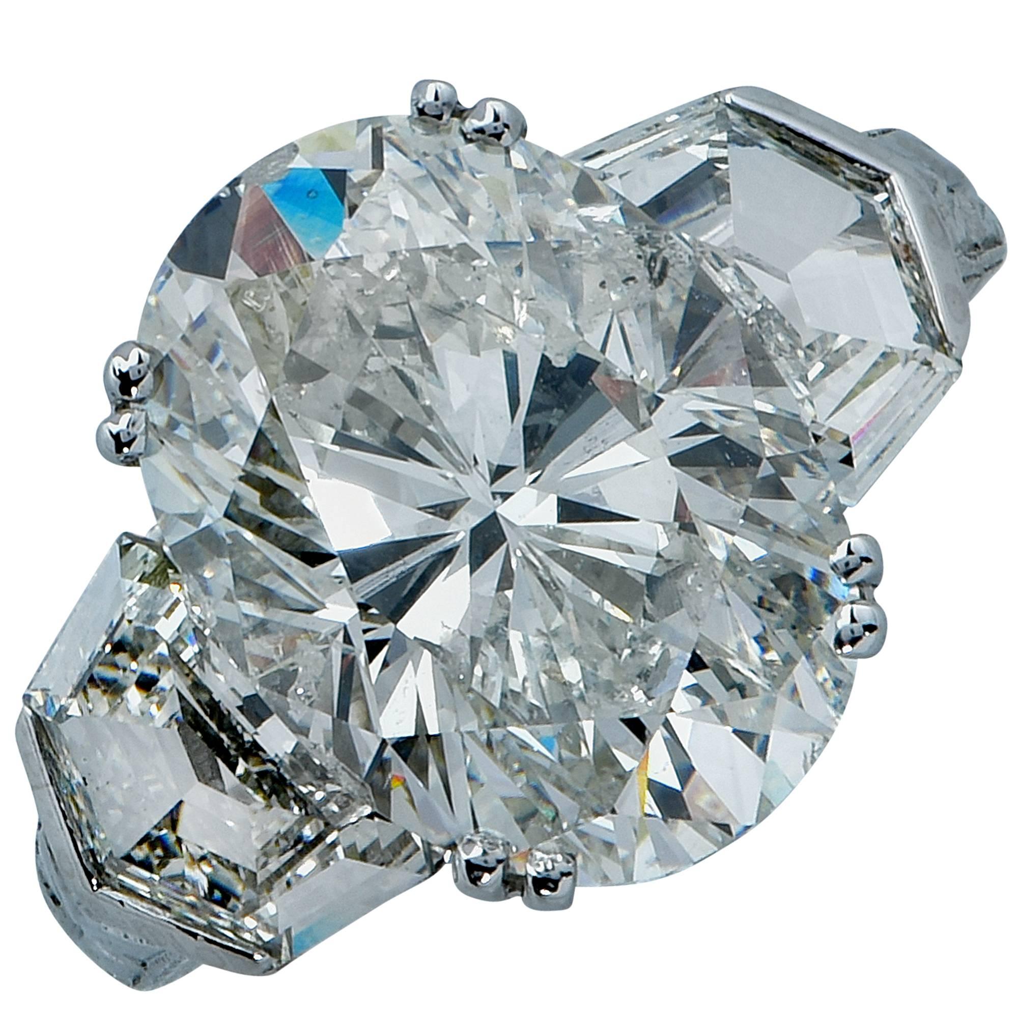 7.52 Carat Diamond Platinum Engagement Ring