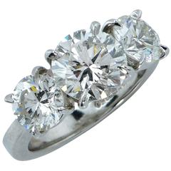 GIA Graded Three Stone Diamond Engagement Ring
