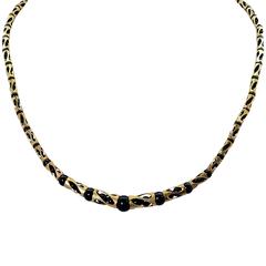 Onyx Yellow Gold Bead Necklace 7