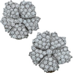 Diamond Pave Flower Earrings