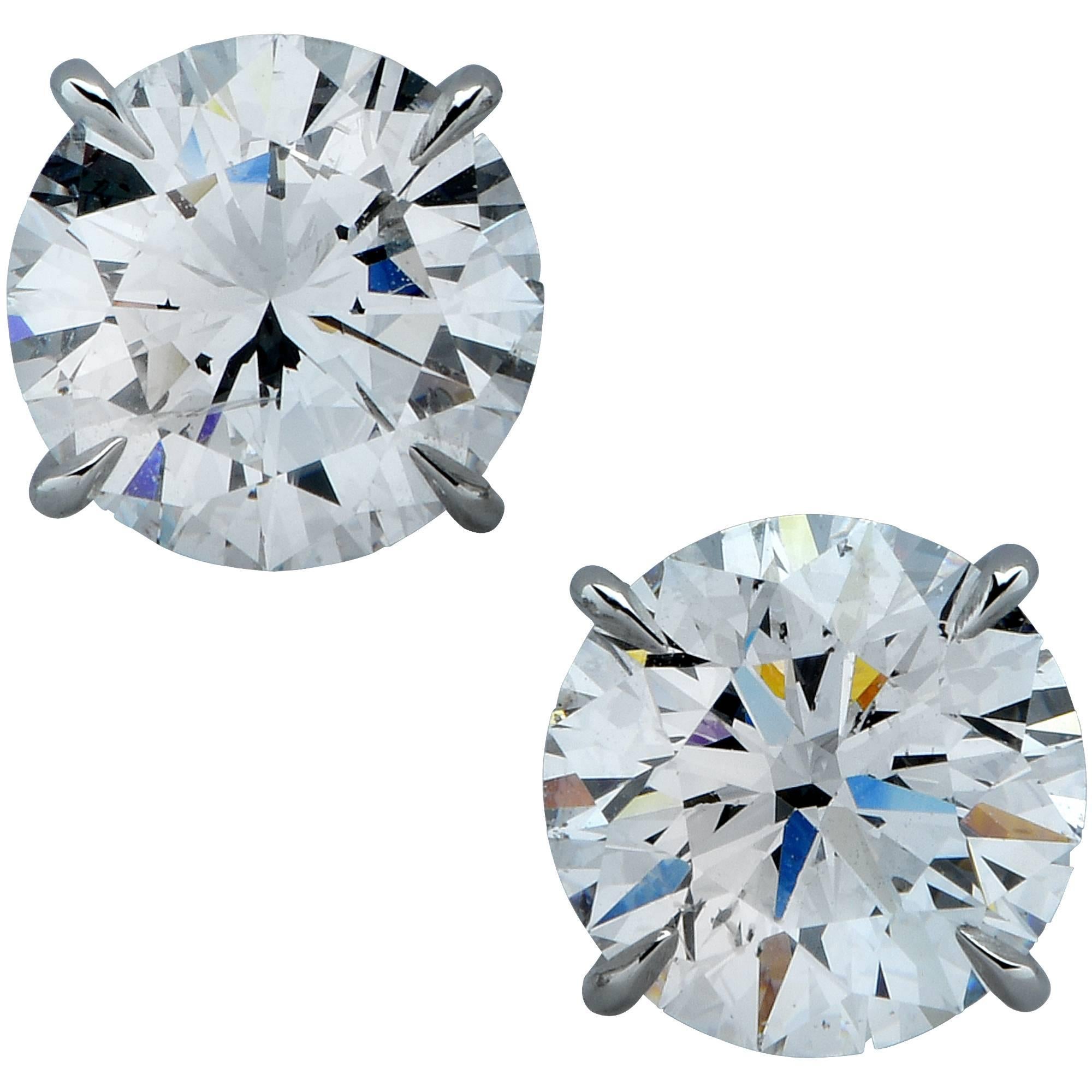 Amazing 5.13 Carat Total Weight Diamond Solitaire Studs