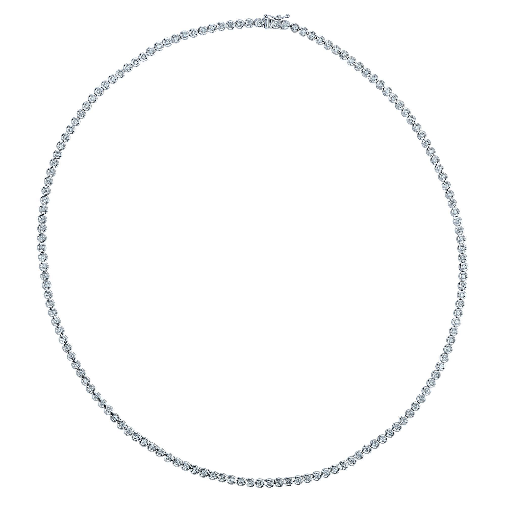 3.28 Carat Diamond Tennis Necklace