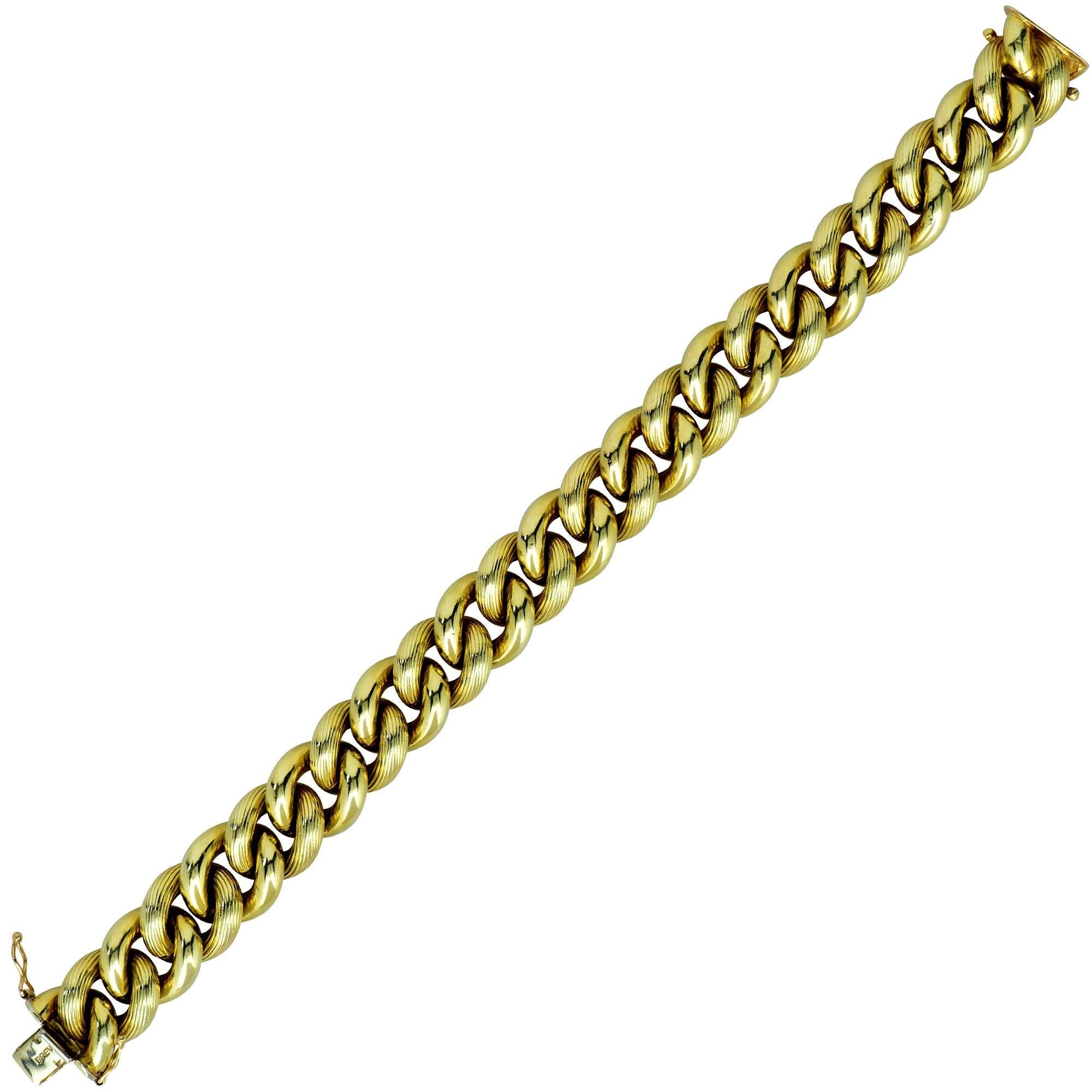 Italian 14 Karat Yellow Gold Unoarre Link Bracelet