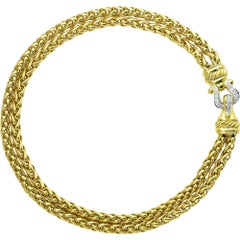 David Yurman 18 Karat Gold and Diamond Multi-Strand Link Necklace