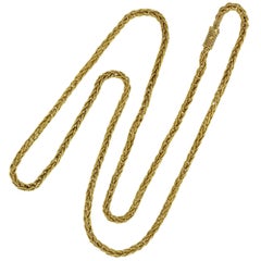 14 Karat Yellow Gold Twisted and Braided Necklace