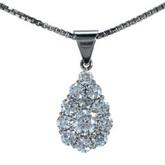 Platinum 2 Carat Diamond Pendant and Necklace