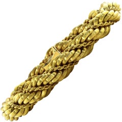 18 Karat Yellow Gold Woven Bracelet