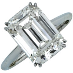GIA Graded 5.79 Carat Diamond Platinum Engagement Ring