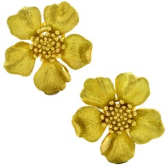 Vintage Tiffany & Co. Dogwood Flower Earrings