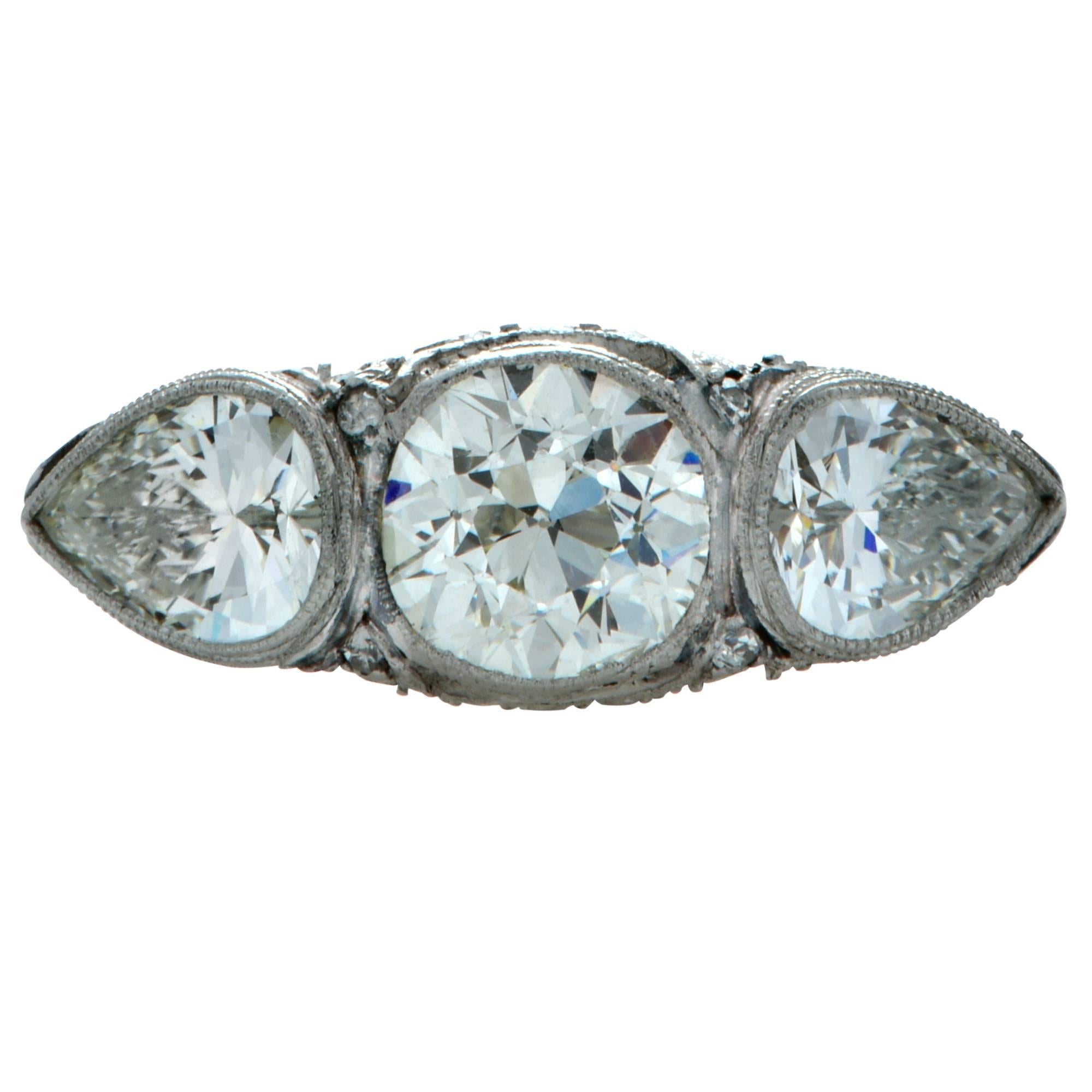 Women's Art Deco Old European Cut Diamond Engagement Ring Circa 1920s