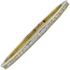 Tiffany & Co. 18 Karat Yellow Gold Diamond Bangle