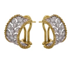 Buccellati Ramage Collection Diamond Huggie Earrings