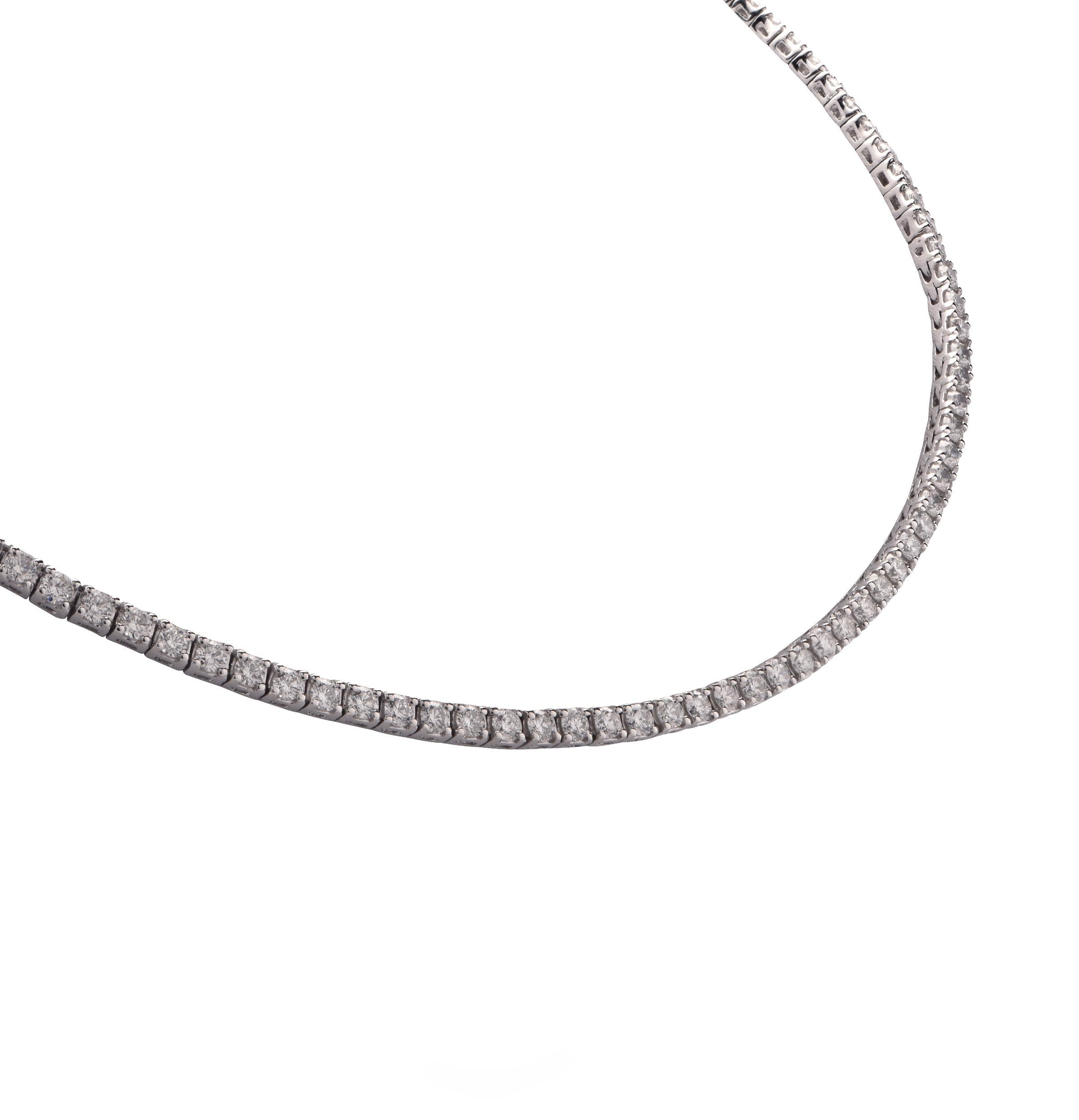 Modern 7.15 Carat Diamond Necklace