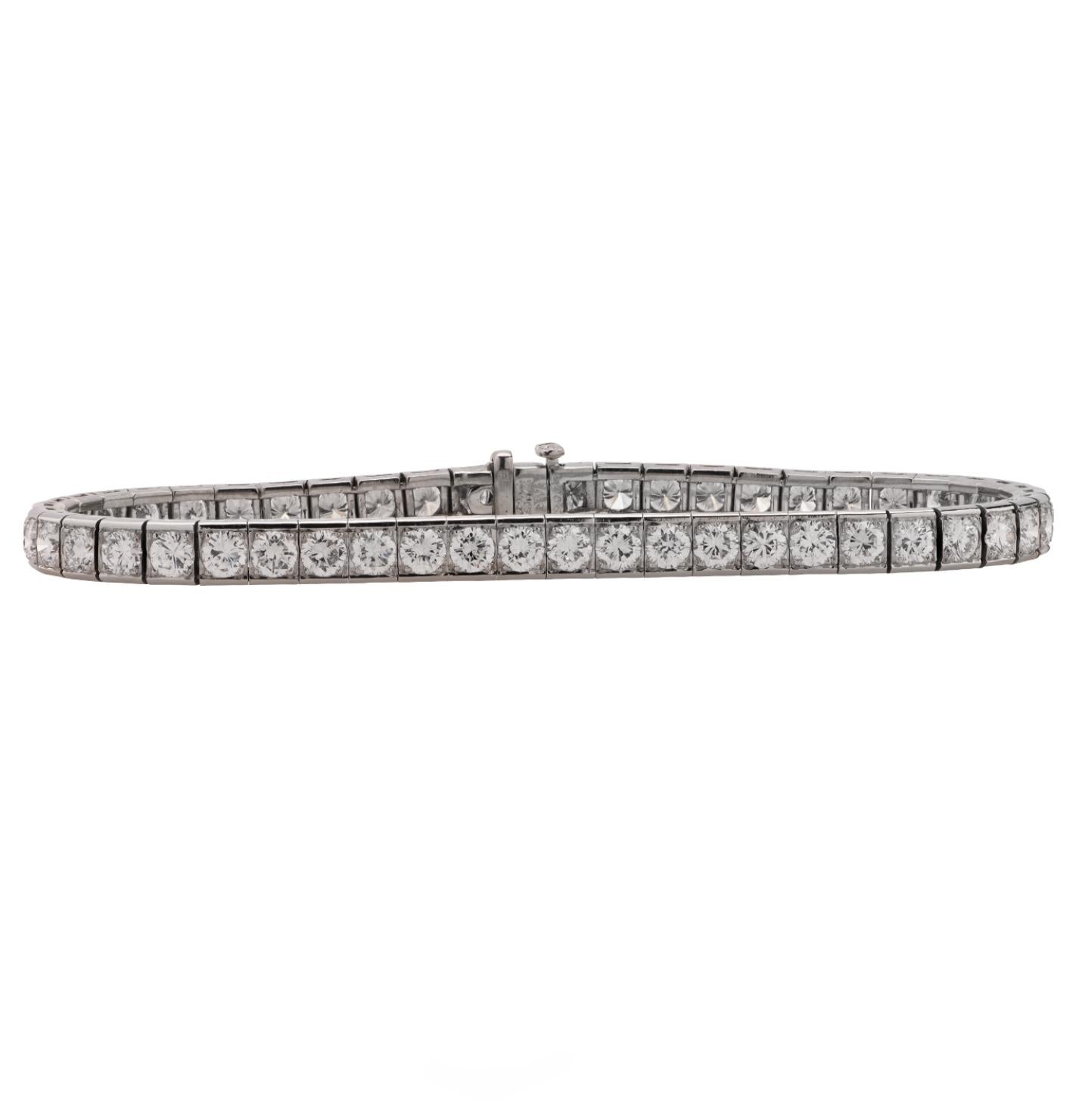 7.65 Carat Diamond Platinum Tennis Bracelet (Rundschliff)